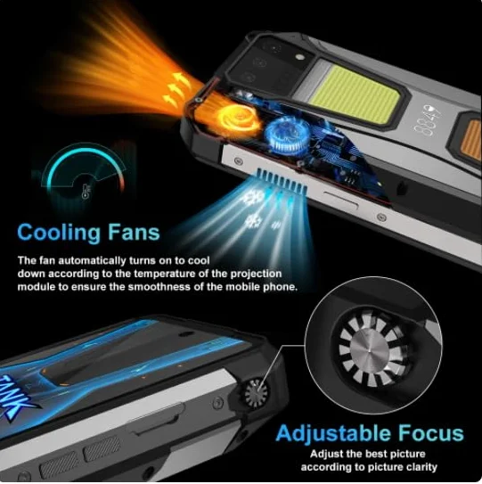 Unihertz 8849 Tank 2 Advanced Verison wodoodporny projektor smartfon 24 GB+512 GB wytrzymały telefon komórkowy 108 MP aparat główny 15500 mAh telefon