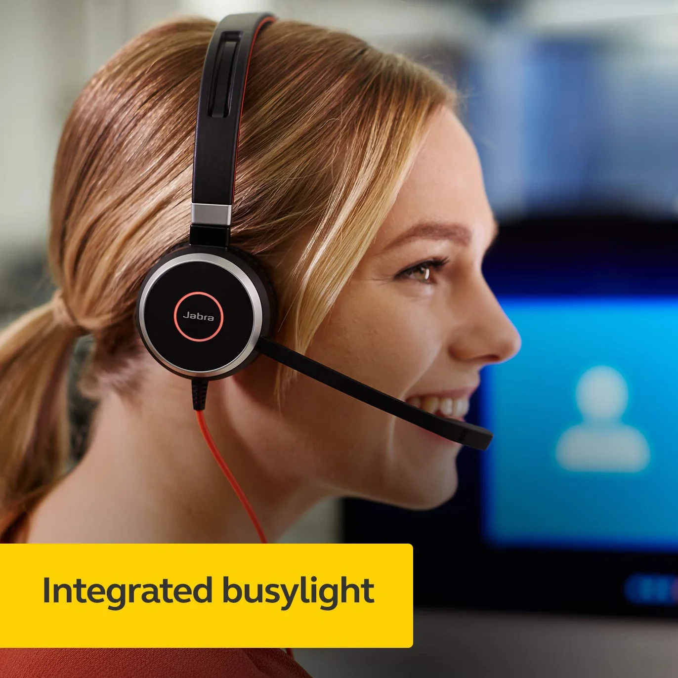 Jabra Evolve 40 MS Stereo Headset – Microsoft Certified Headphones for VoIP Softphone with Passive Noise Cancellation – USB-Cable with Controller – Black