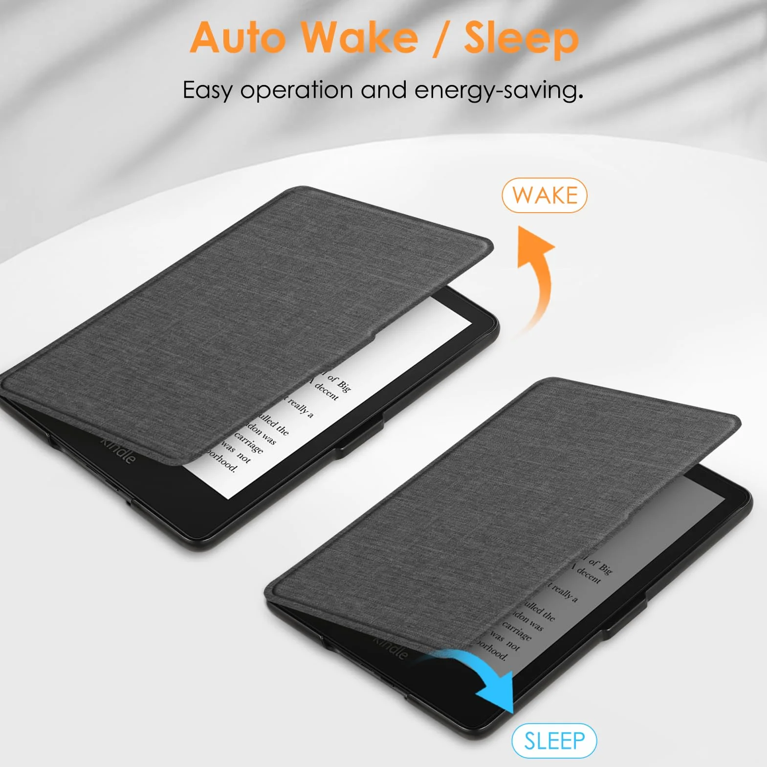 Fintie Etui do 6,8" Kindle Paperwhite (11. Generation - 2021) i Kindle Paperwhite Signature Edition - najcieńszy i najlżejszy pokrowiec ochronny z funkcją Auto Sleep/Wake (ZB- Ciemno Szary)