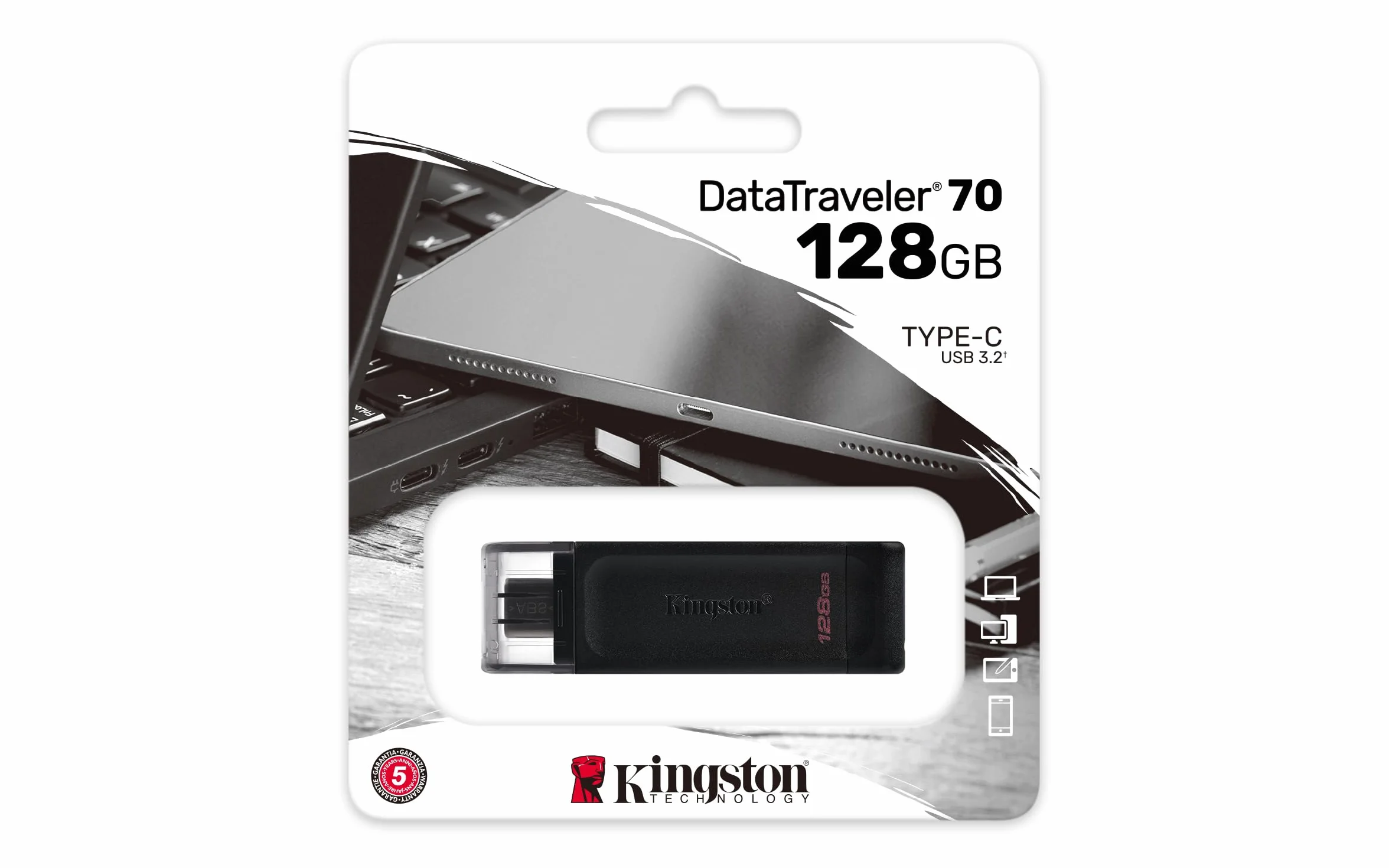Kingston Datatraveler 70 DT70/128GB Pamięć USB 128 GB Czarny