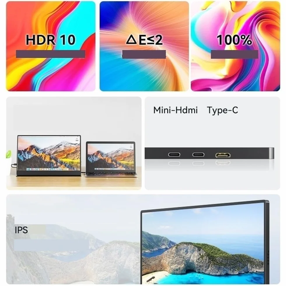 Przenośny monitor do laptopa 3840 * 2400 100% SRGB 60Hz przenośny wyświetlacz mobilny konsola do gier zewnętrzny drugi ekran Przenośny monitor do gier
