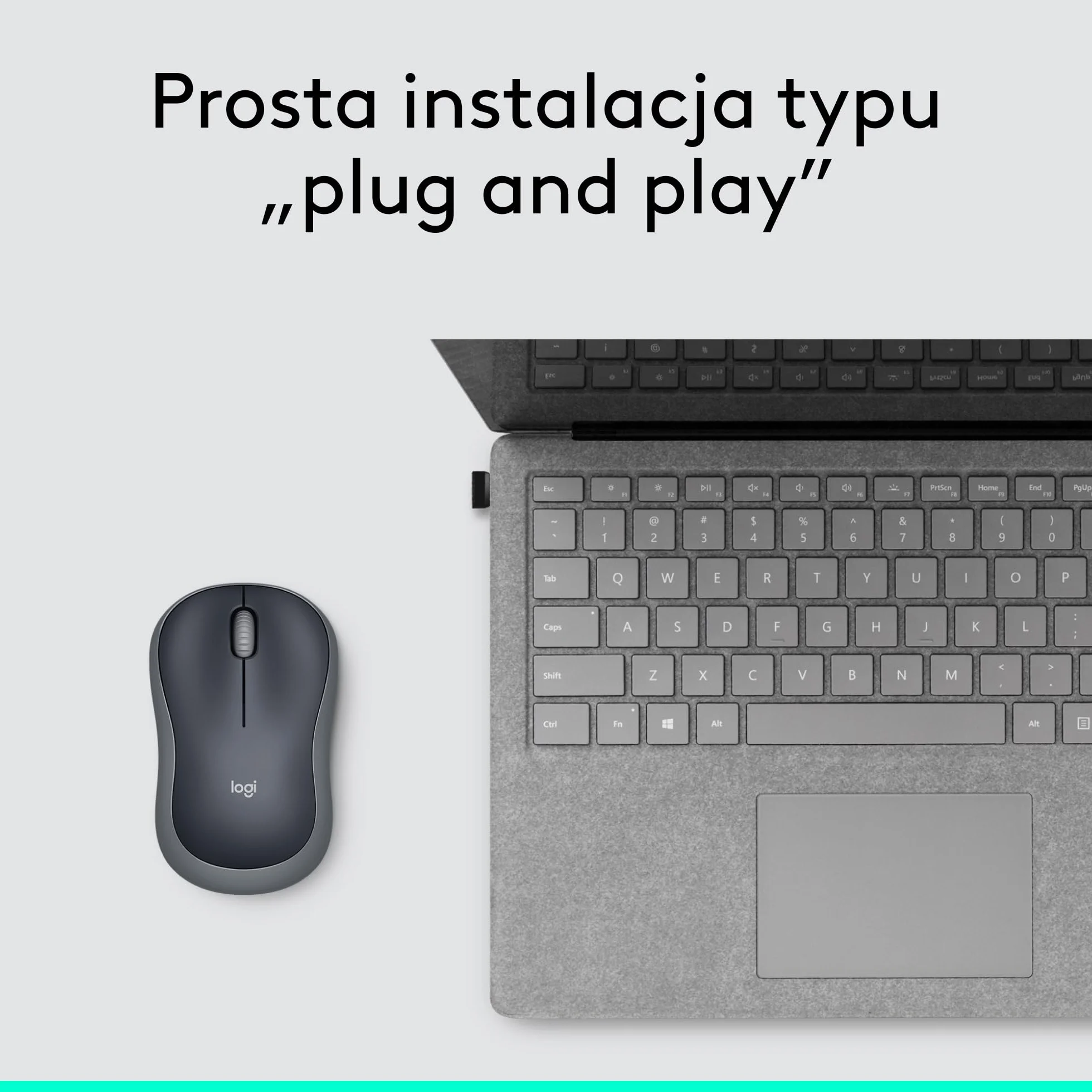 Logitech M185 910-002235 Mysz, Szary/Czarny, 2,4 GHz