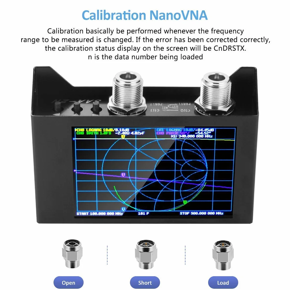 AURSINC NanoVNA Analizator sieci wektorowych 10 kHz-1,5 GHz V3.5 HF VHF UHF, analizator anteny, pomiary parametrów