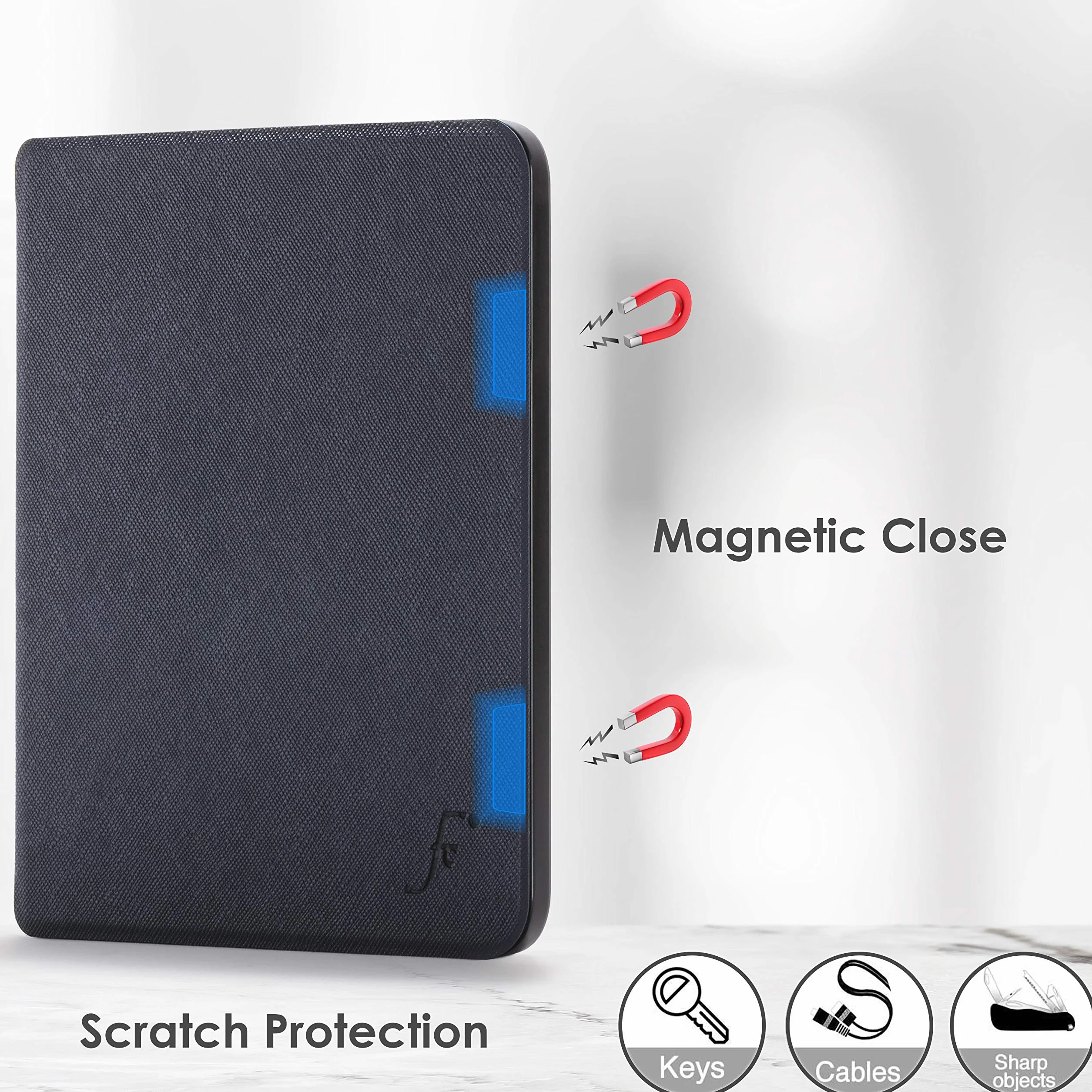 Forefront Cases Etui do PocketBook InkPad 4, InkPad Color 3 i 2 - Lekkie PocketBook InkPad 4, InkPad Color 3 i 2 Etui - Granatowy - Smukłe i Lekkie, Automatycznie Budzi/Spać, Ochronne Okładka