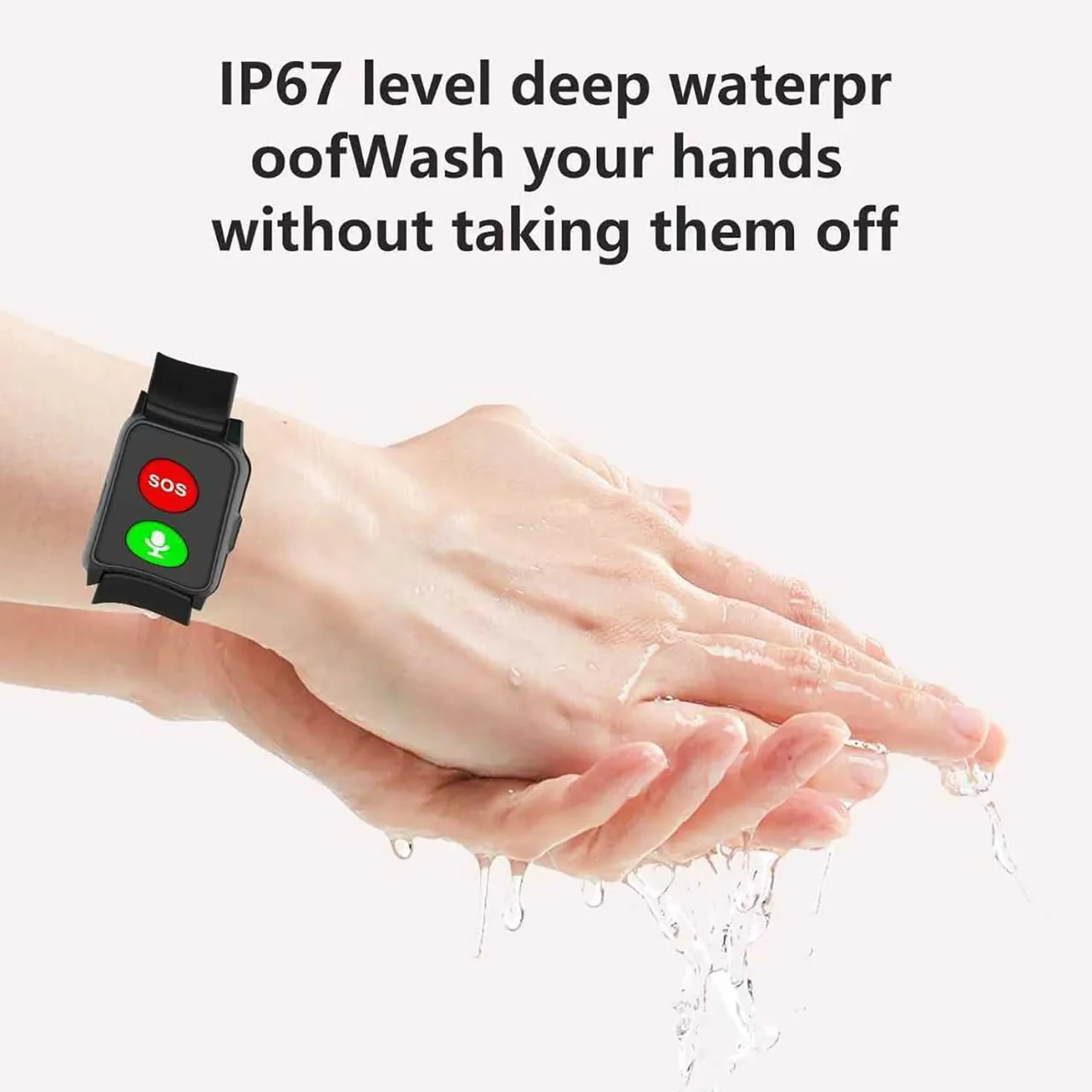 Inteligentny zegarek dla seniorów, lokalizator GPS z wykrywaniem upadku, wodoodporność IP67, dokładne pozycjonowanie do opieki nad osobami starszymi, urządzenie alarmowe