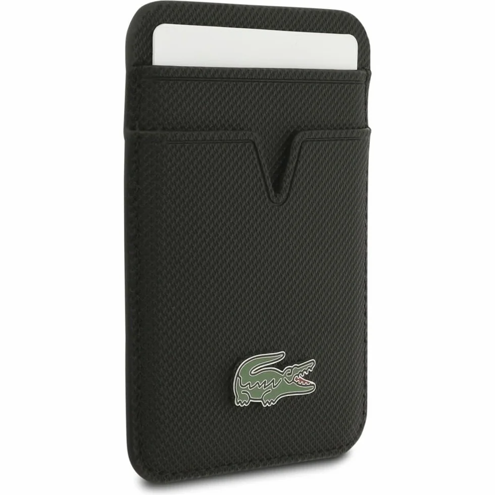 CG MOBILE Lacoste etui + zestaw portfela Iconic Petit Pique kompatybilne z MagSafe do iPhone 17 Pro Max (czarne)