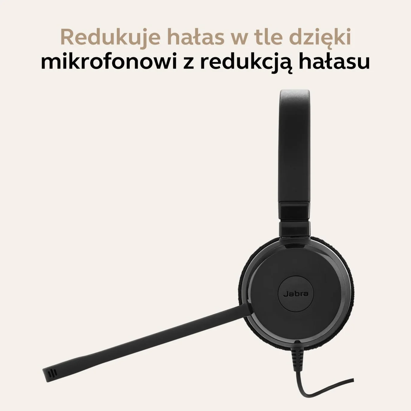 Jabra Evolve 20 UC zestaw słuchawkowy stereo z pasywną redukcją szumów, kabel USB, czarny