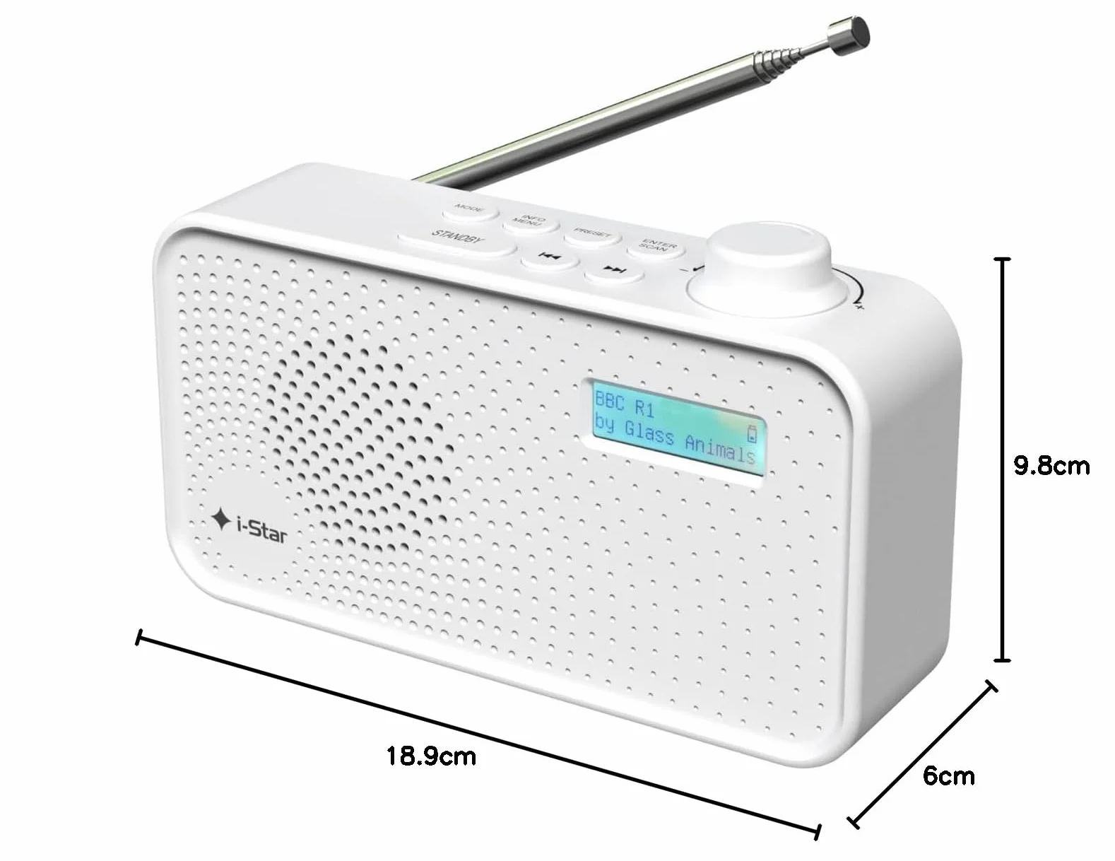 Radio DAB/DAB Digital+ & FM, przenośne zasilanie sieciowe i zasilane bateriami radioodtwarzacze DAB, radio cyfrowe z ładowaniem USB, białe