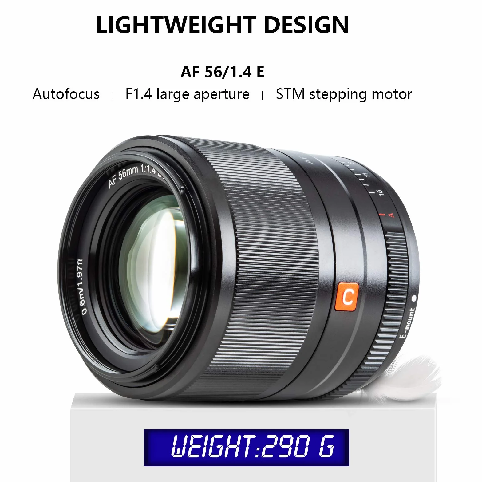 VILTROX 56mm F1.4 STM Obiektyw Autofokus APS-C Obiektyw portretowy Kompatybilny z Sony E-Mount APS-C-Format bez lustra Aparaty A6500 A6300 A6000 A7Rpape A7RⅡ A7RⅡ A7Ⅱ A7S A7R