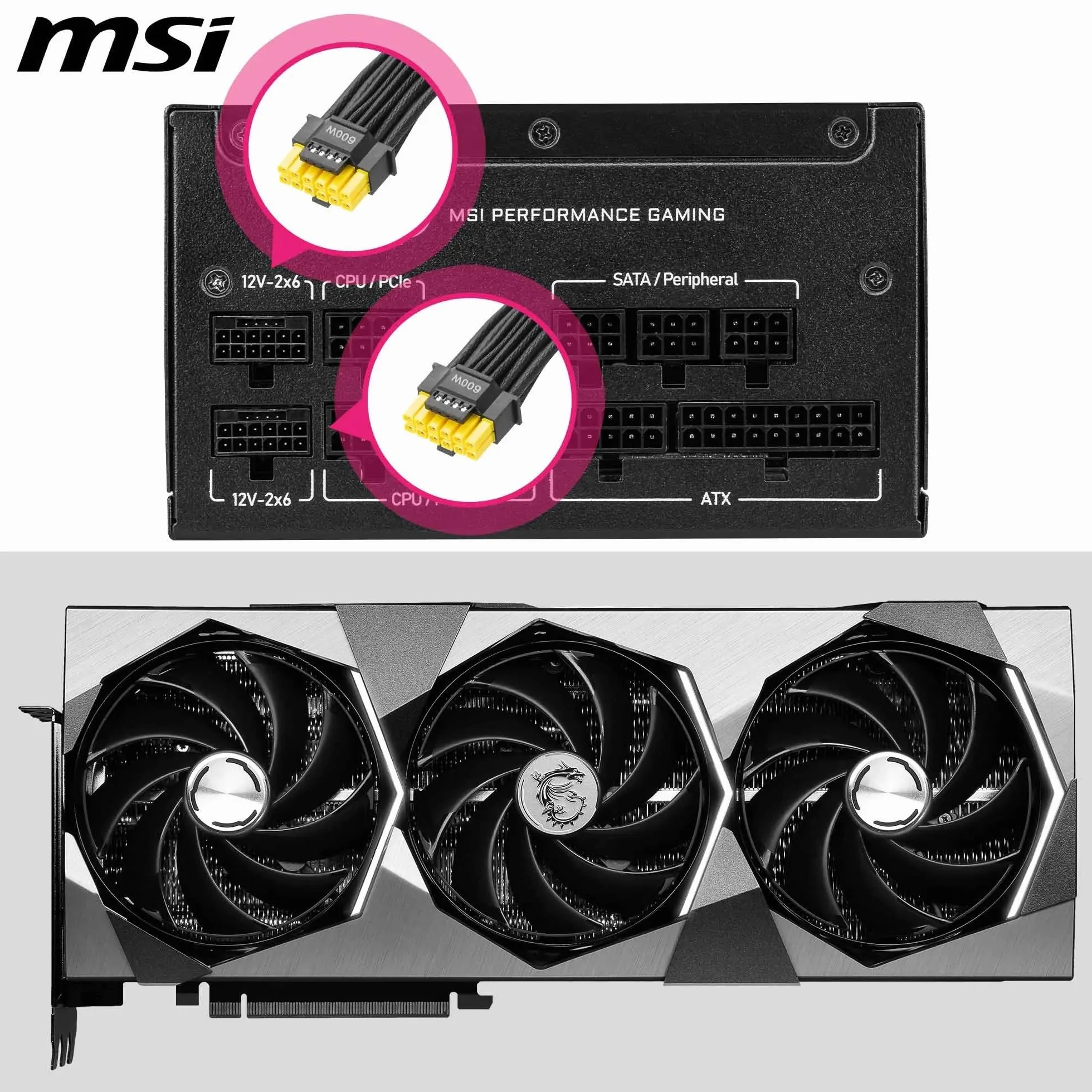 MSI MPG A1250GS PCIE5 zasilacz sieciowy, 1250 W, 80 Plus Gold, ATX 3.1, PCIe 5.1 obsługa GPU, Dual-Native 12 V-2 x 6, modułowy kabel z dwukolorowymi złączami 12 V-2 x 6, zasilacz ATX