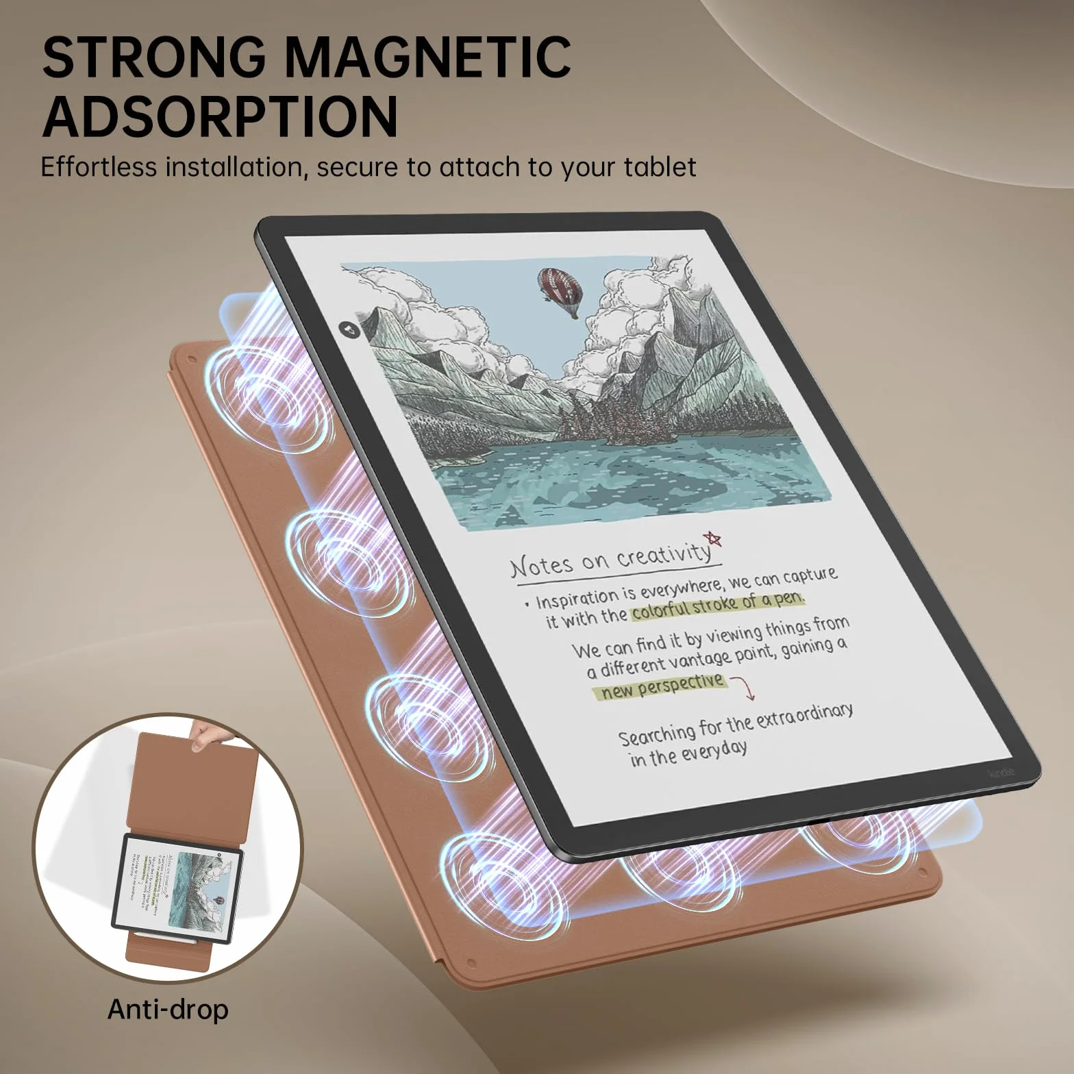 MoKo Magnetic Case for 11" Kindle Scribe 3rd & Colorsoft 1st, Brown | Strong Magnetic,Slim Folio Premium PU Leather Cover with Pen Clasp & Auto Sleep Wake for 2025 Kindle Scribe Case