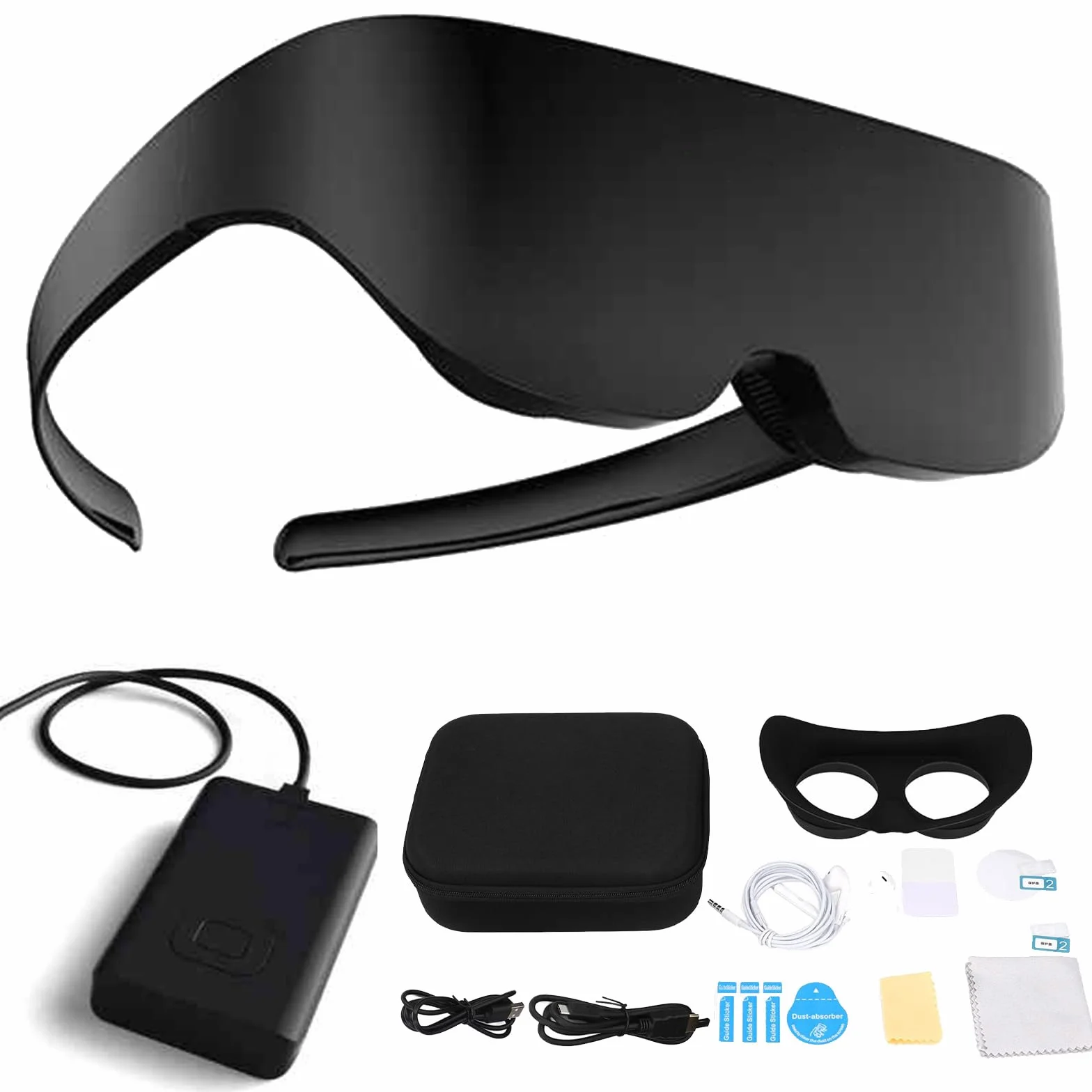 Okulary VR, okulary 3D do wirtualnej rzeczywistości, lekkie, ładowalne okulary 3D IMAX z możliwością ładowania, inteligentne okulary VR z baterią 8000 mAh, regulowana rozdzielczość 4K ~ HD