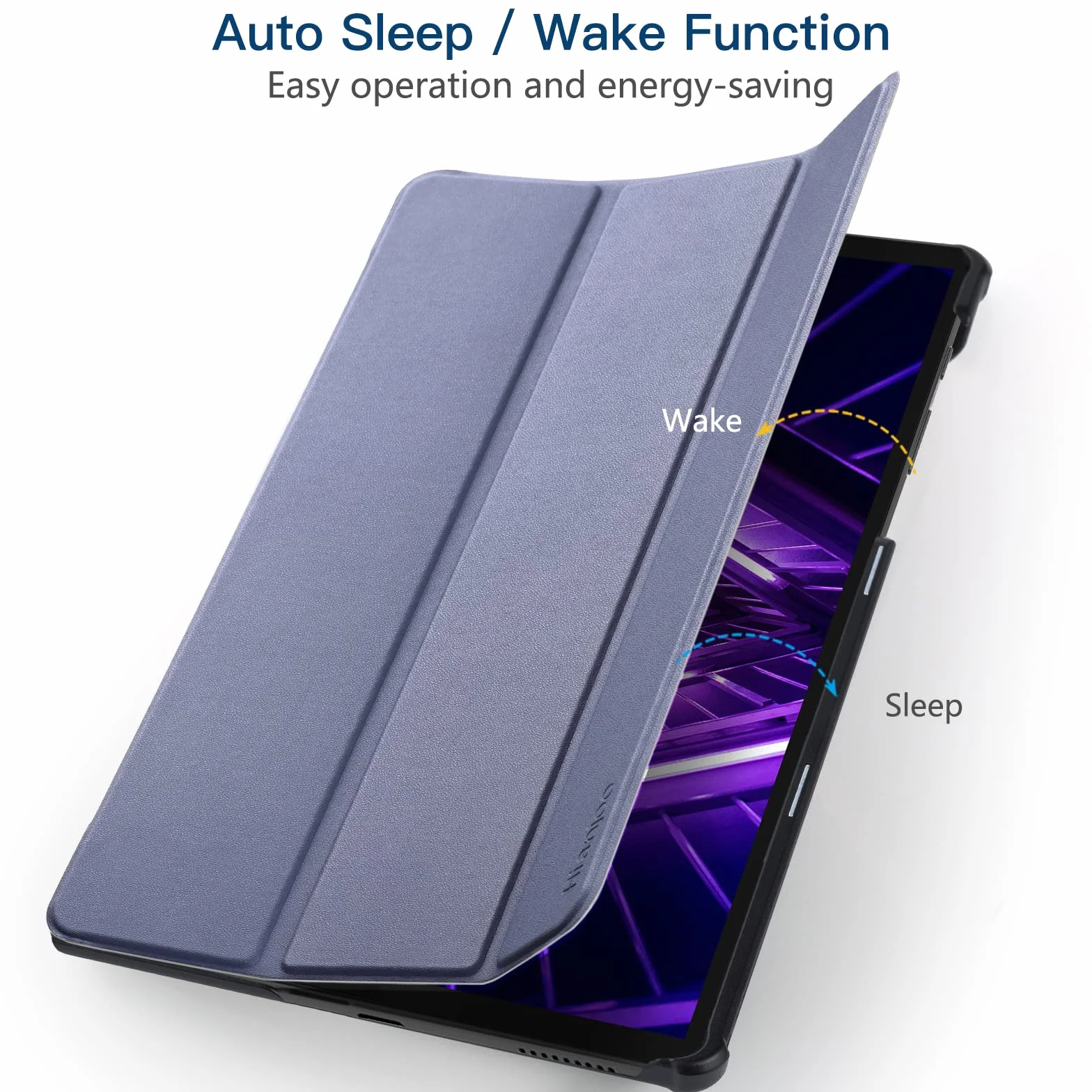 Hianjoo Etui kompatybilne z Lenovo Tab M10 FHD Plus 10.3, ultra cienkie, skórzane etui ochronne z funkcją stojaka, kompatybilne z Lenovo Tab M10 FHD Plus (2nd Gen) 10.3 TB-X606F, fioletowo-szare