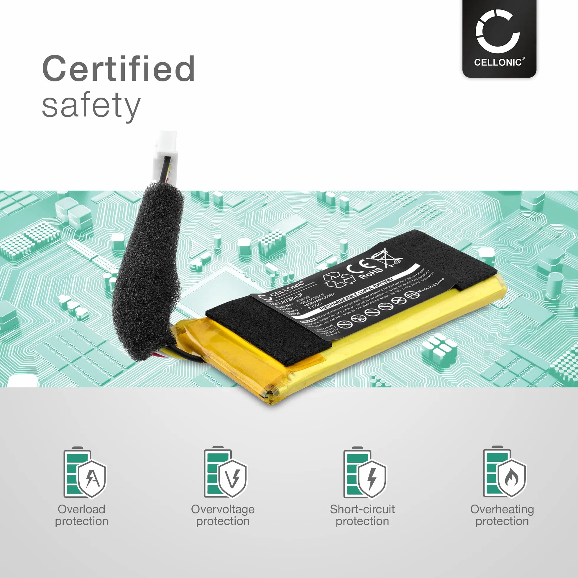 CELLONIC 1 x bateria głośnikowa kompatybilna z tunerem JBL 1, L0738-LF - (1850mAh, 3,7V)