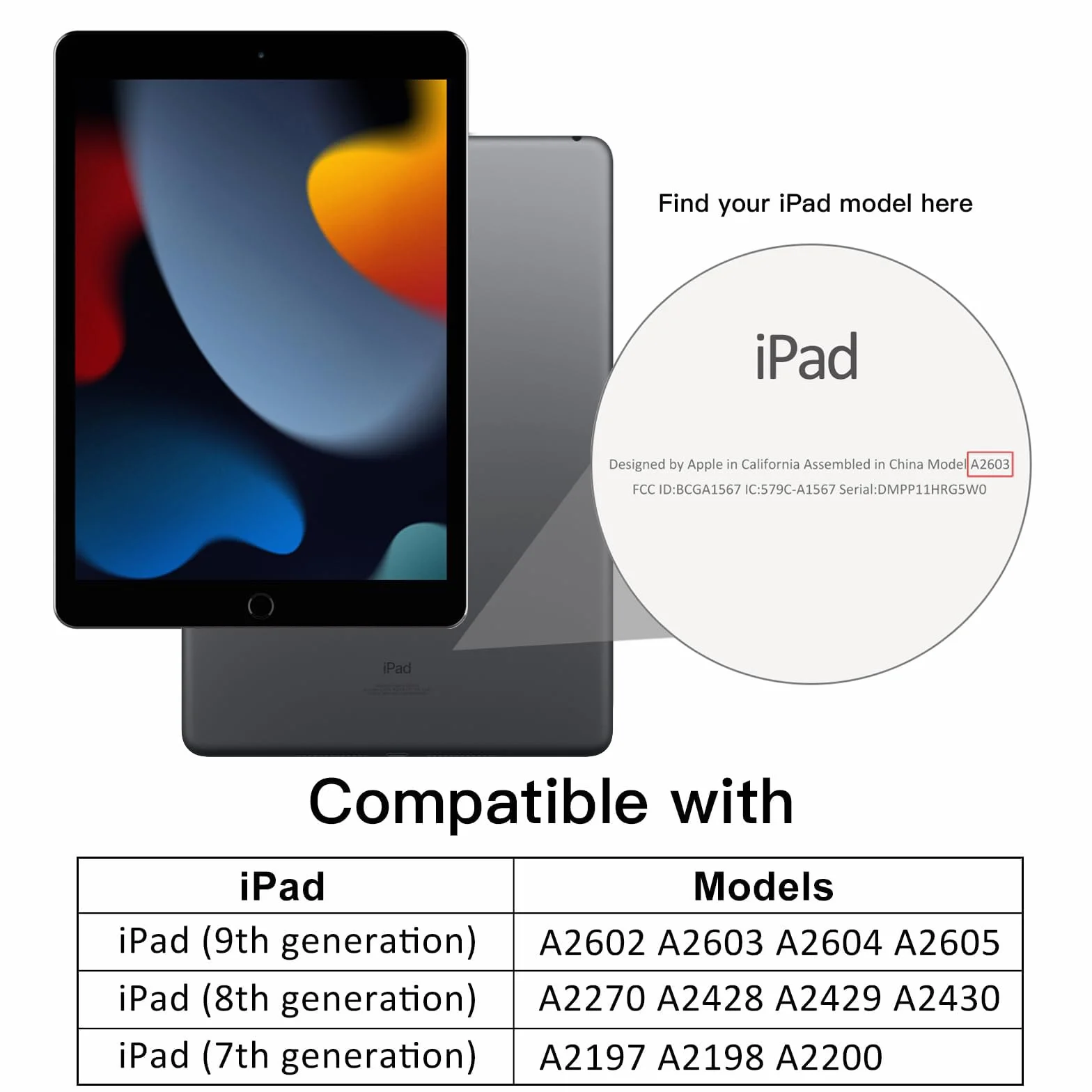 JETech Etui dla iPad 10,2 Cala (9./8./7. Generacji, 2021/2020/2019) z Pencil Uchwyt, Wyczyść Przezroczysty Tył Obudowa Slim Podstawkę Odporna na Wstrząsy Obudowa Tabletu Case (Czarny)