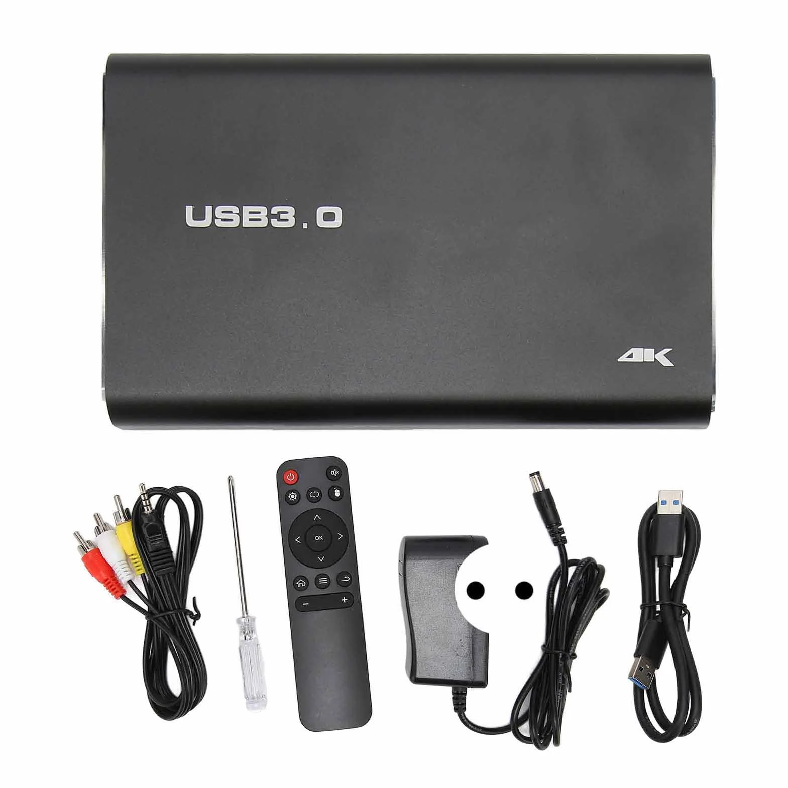 Odtwarzacz Multimedialny Mini HD, Odtwarzanie w Pętli Analogowej AV, Odtwarzacz Multimedialny Ultra HD 4K, Pionowy Ekran na kartę Pamięci USB (Wtyczka UE)