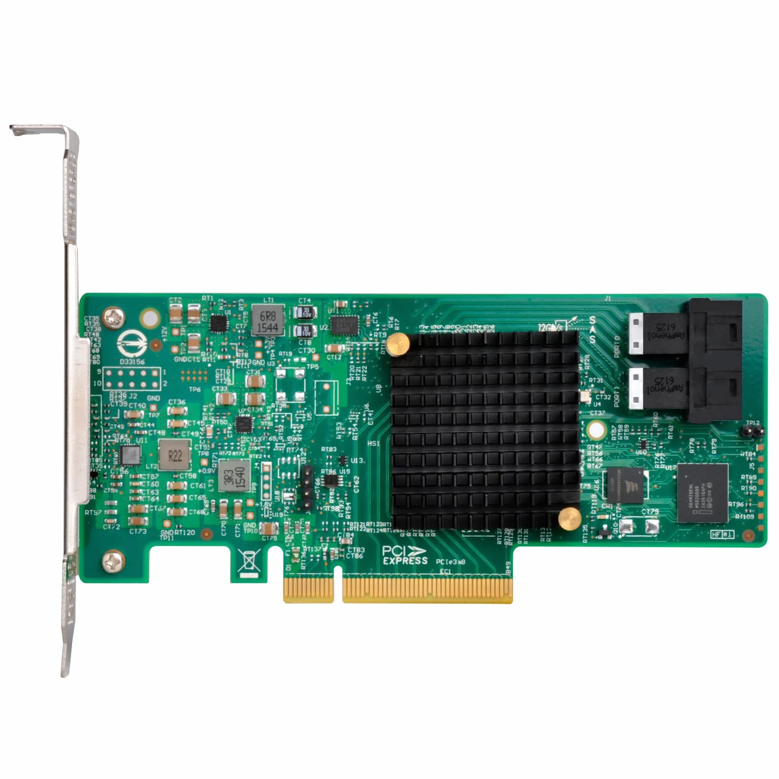 SilverStone SST-ECS05 – Serwerowa karta PCI-E Express Card Gen 3.0 x8 SAS (12 Gb/s) / SATA (6 Gb/s) kontroler portów LSISAS3008, obsługuje niskoprofilowy, RAID 0,1,1E, 10