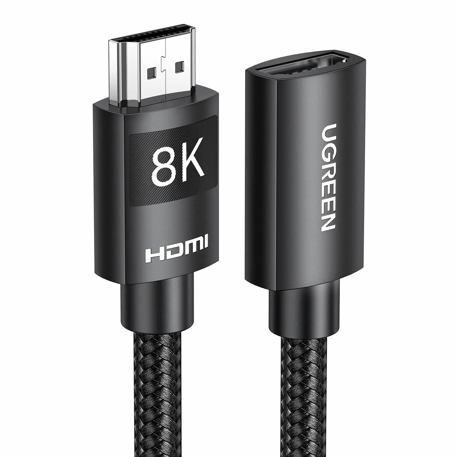 UGREEN Przedłużacz 8K HDMI 2.1 Żeński na Męski Przedłużacz HDMI UHD 8K, 3D, ARC, Ethernet Przedłużacz Kabla Obsługuje PS5 PS4 PS3 Przełącznik Xbox Monitor Laptop PC itp. (0,5M)