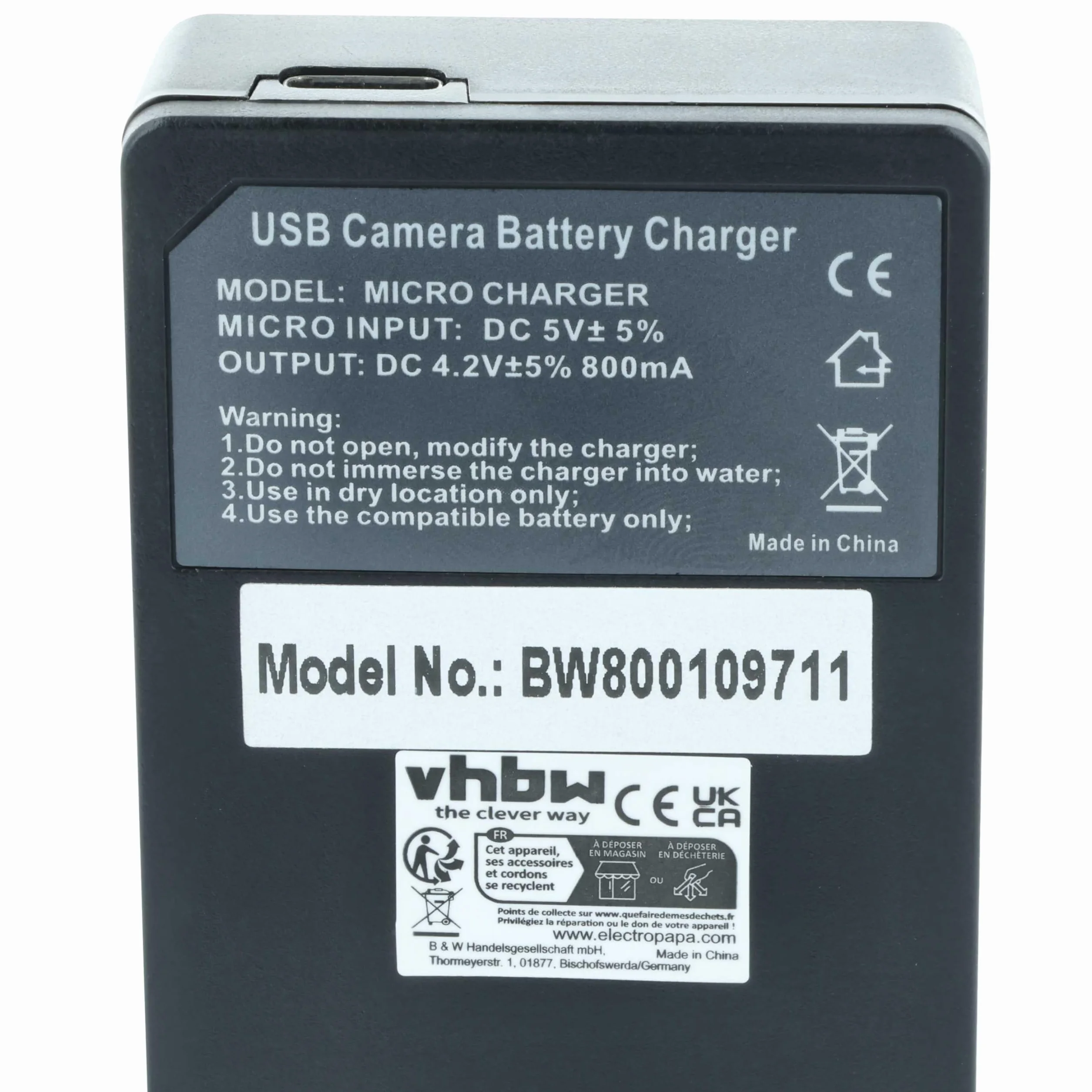 vhbw Ładowarka USB-C kompatybilna z Sony NP-FS11, NP-FS30, NP-FS22, NP-FS21, NP-FS20 do kamery - ładowarka + kabel USB-C wskaźnik ładowania