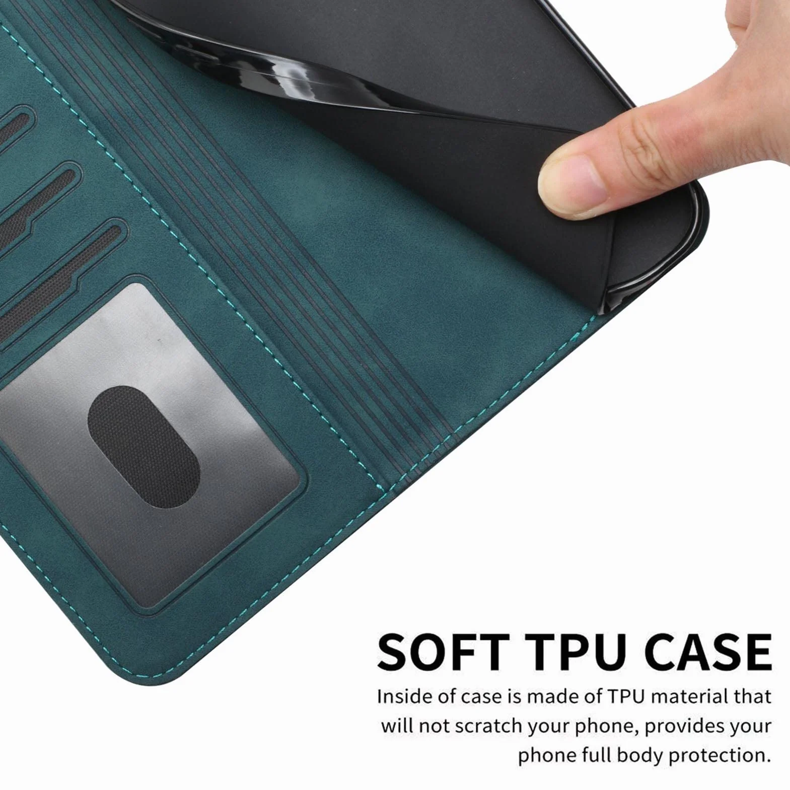 Etui do Samsung Galaxy S22 / S22 Plus/S22 Ultra, etui portfelowe ze skóry PU z uchwytem na karty, podpórka, pasek na nadgarstek, etui z klapką folio na telefon, zielony, S22 6,1 cala