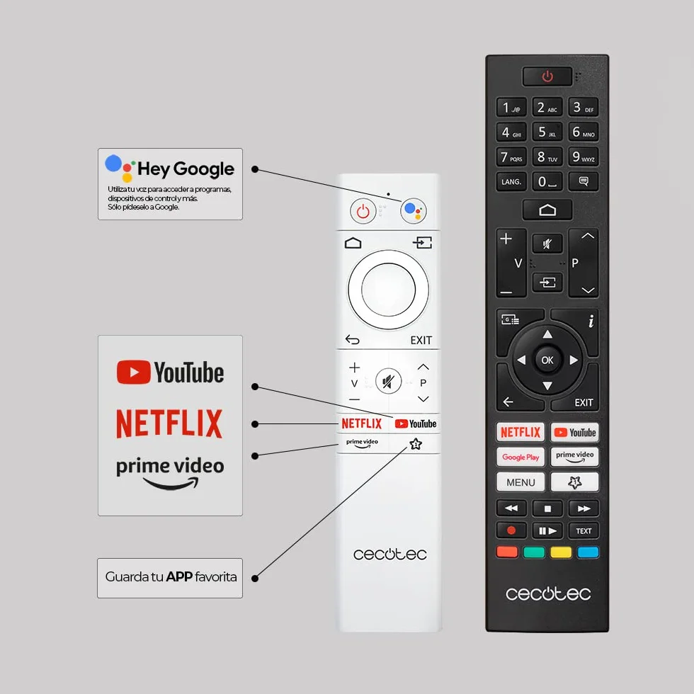 Cecotec Telewizor QLED 55" Smart TV V1+ Series VQU11055+S. 4K UHD, Android 11, Frameless, MEMC, Dolby Vision i Atmos, Subwofer, HDR10, 2023