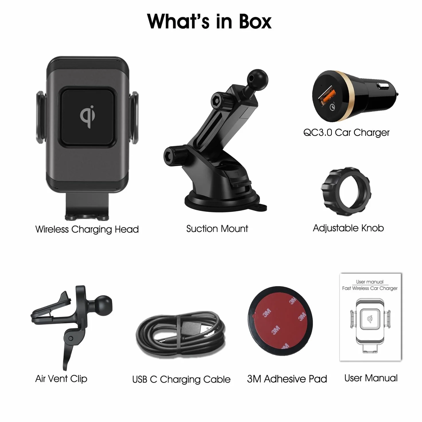 Wefunix 15W Szybka bezprzewodowa ładowarka samochodowa Qi uchwyt automatyczny czujnik zaciskowy uchwyt na telefon kompatybilny z iPhone 15 14 13 12 11 XS SE 8 Samsung Galaxy S23/S22/S21/S20/Note 20/10