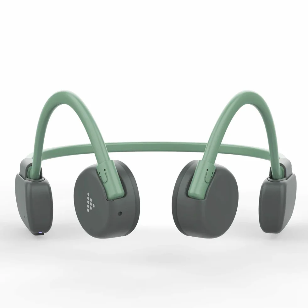 Słuchawki przewodnictwo kości bezprzewodowe, TOPCHANCES Bluetooth 5.0 wodoodporne odporne na pot otwarte uszy bezprzewodowe słuchawki do biegania, sportu, fitnessu, jazdy na rowerze (zielone)