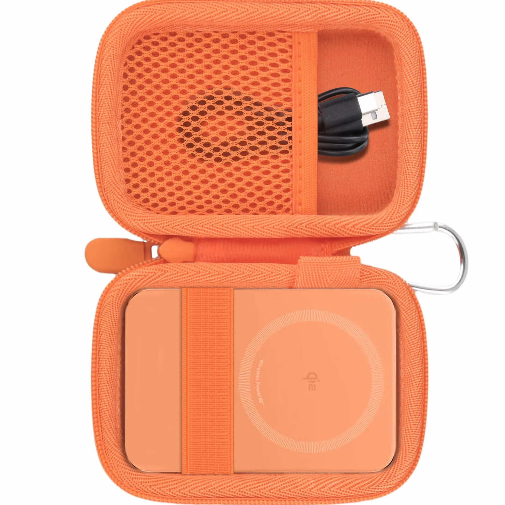 Khanka Etui do Anker Nano/MagGo Power Bank, ultracienka bateria magnetyczna 5000 mAh/10 000 mAh, kompatybilna z Anker Qi2 Certified 15W (A1665/A1664), ultraszybka ładowarka, tylko etui (pomarańczowe)