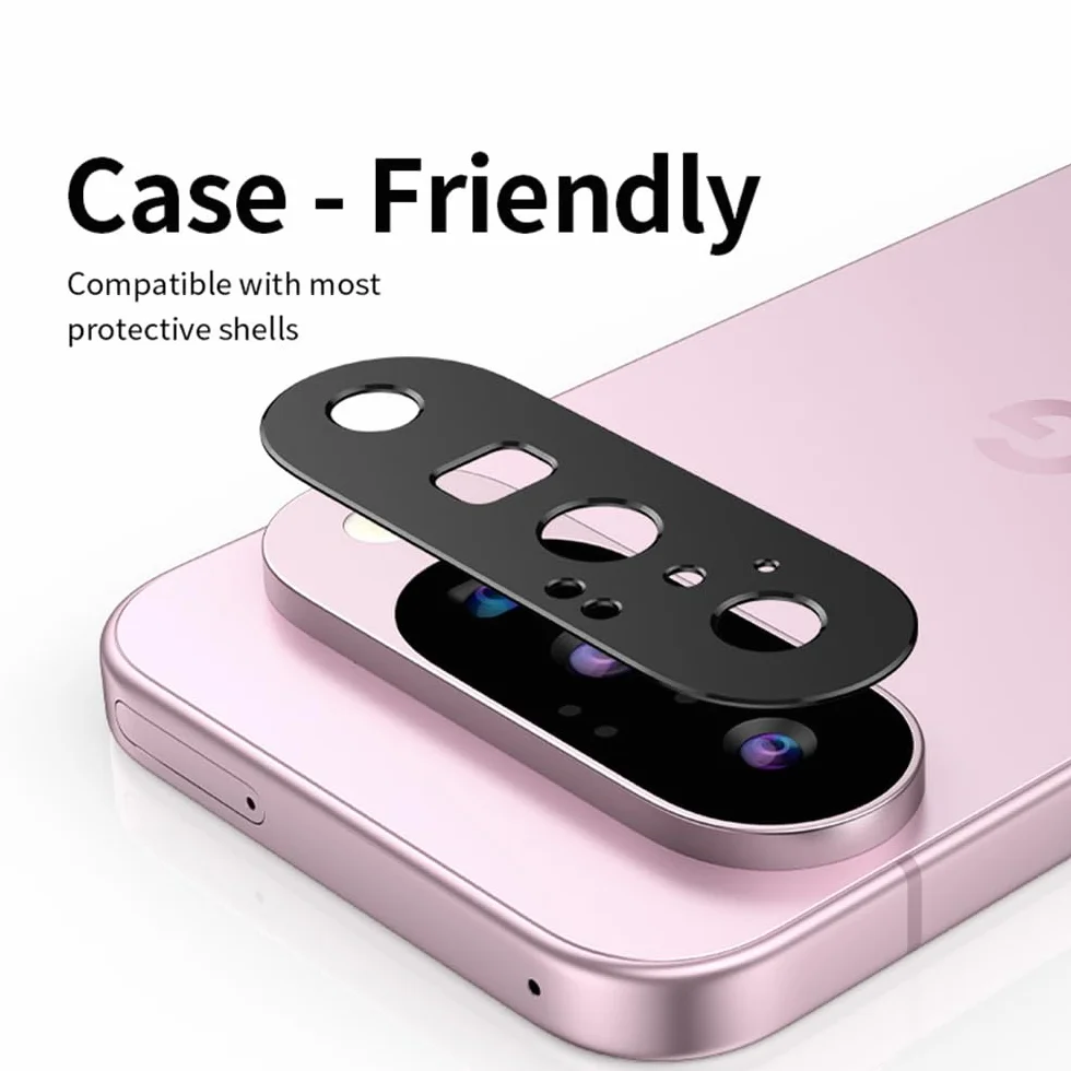dla Google Pixel 10 Pro XL Folia Ochronna na Soczewki, [2 Pack] Aluminiowa Osłona Obiektywu Aparatu, Etui Przyjazny, Anti-Scratch-Czarny
