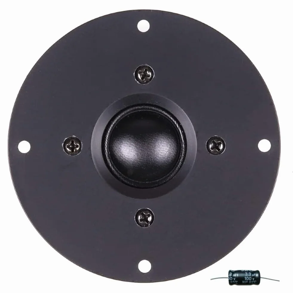 ZESTAW DO MASTER AUDIO RSQ802, 2 głośniki wysokotonowe kopułkowe, 100 W rms, maks. 200 W, 10 cm 4", impedancja 8 omów, cewka drgająca 25 mm, do domu, czarny, w parach + darmowe kondensatory