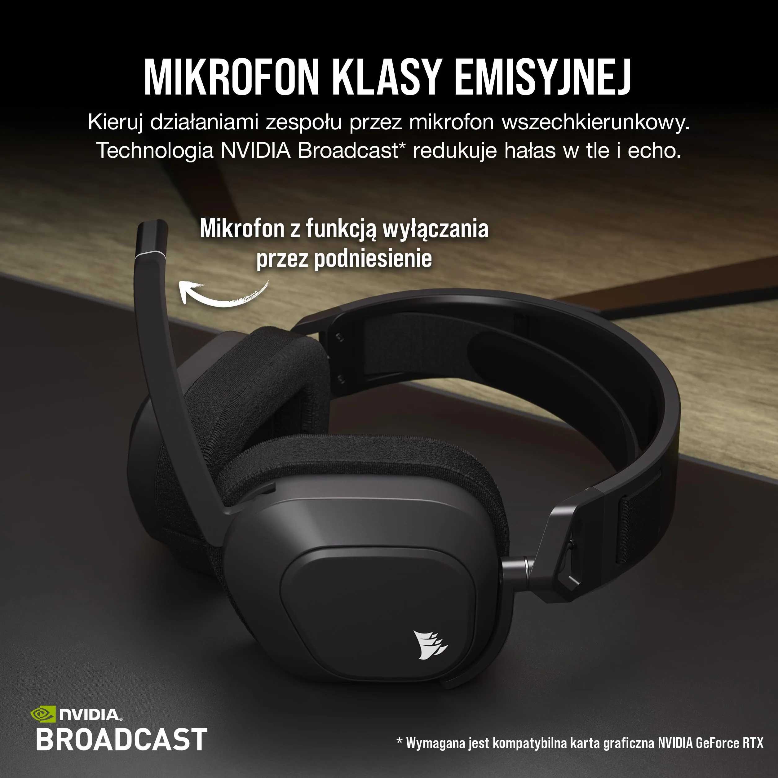 CORSAIR HS80 MAX WIRELESS Wieloplatformowy Zestaw Słuchawkowy do Gier z Bluetooth - Dolby Atmos - Mikrofon o Jakości Transmisji - Kompatybilny z iCUE - PC, Mac, PS5, PS4, Mobile - Stalowo-Szary