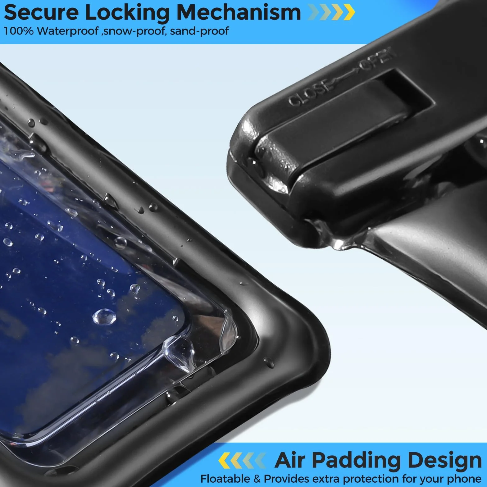 ProCase 2 sztuki pływających wodoszczelnych etui na telefon komórkowy, pływające wodoodporne etui na telefon komórkowy do iPhone 14 13 12 11 Pro Max/Galaxy A13 A53 S22 S21 i innych smartfonów – czarne