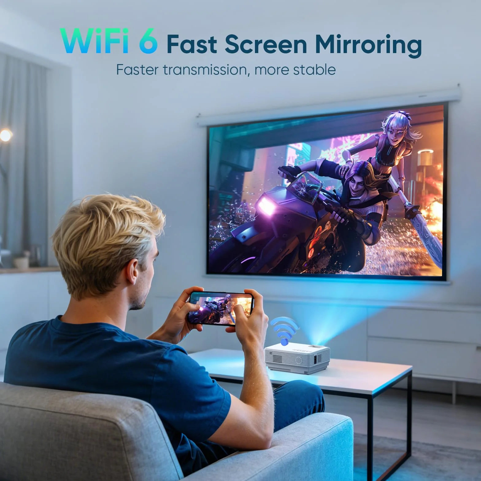 LOZOYOctor z WiFi, 2023 aktualizacja 8500L [100" z ekranem projektora projektora do użytku na zewnątrz