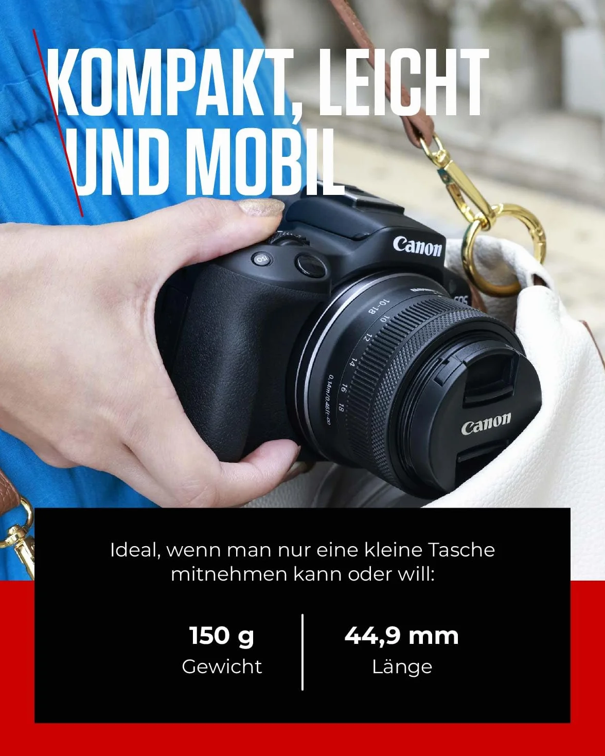 Obiektyw Canon RF-S 10-18 mm F4.5-6.3 is STM Zoom Ultra Szerokokątny, 4-biegowy optyczny stabilizator obrazu, podróże/vlog, kompatybilny z Canon EOS R