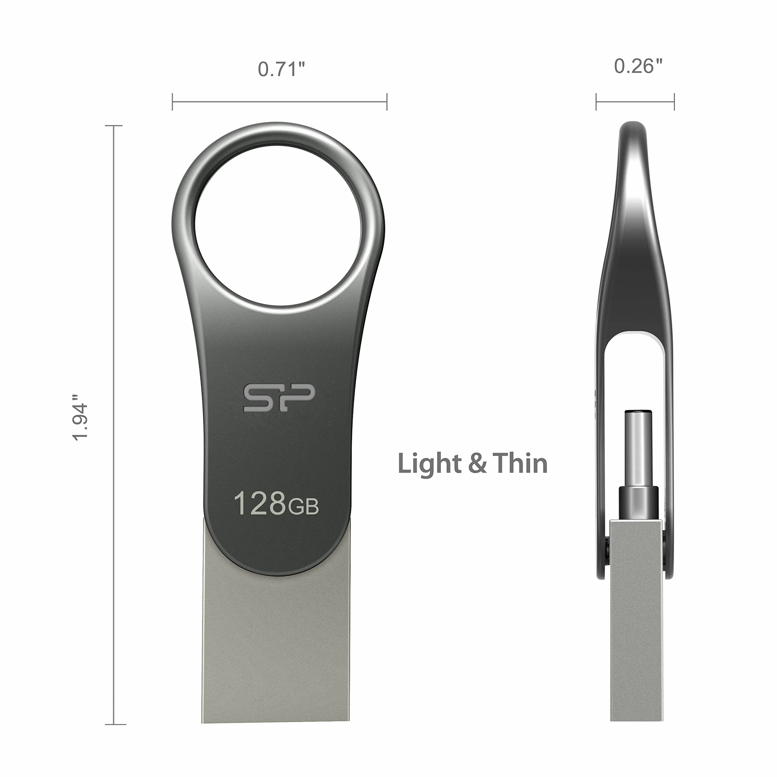 Silicon Power 128 GB typu C i typ A Dual USB 3.0/3.2 Gen 1 Dual Flash Drive, Mobile C80