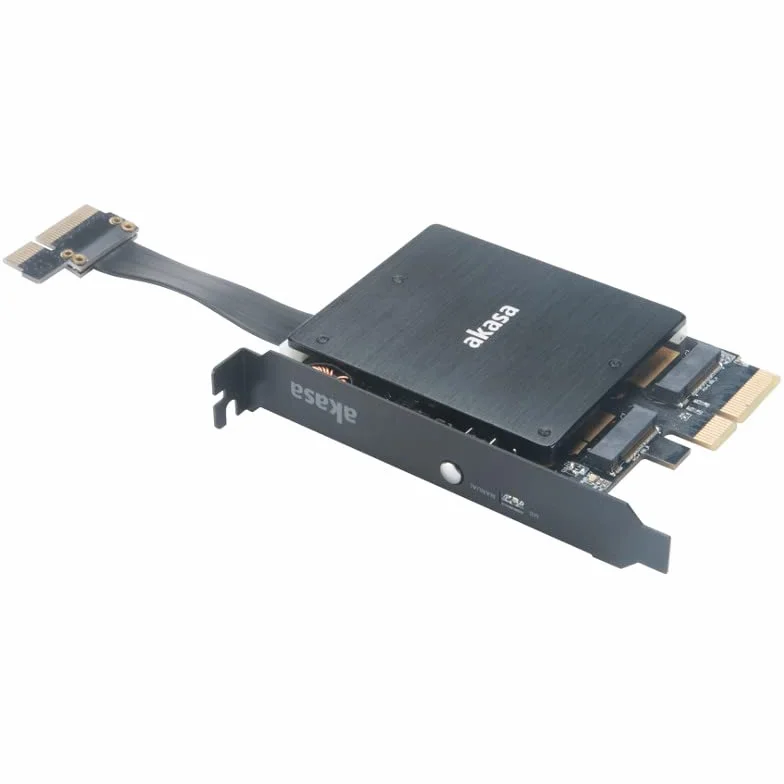 Akasa Podwójny adapter M.2 PCI-E RGB LED karta