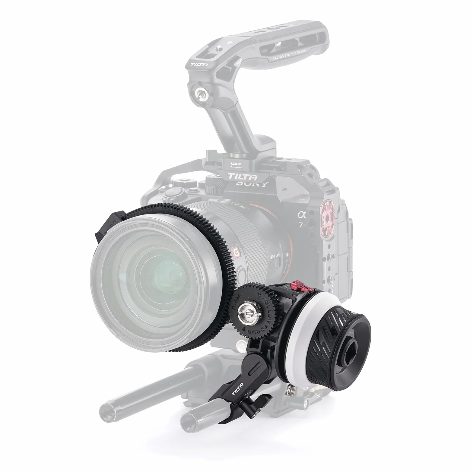 Tilta Pocket Follow Focus, precyzyjny pierścień ostrości z ogranicznikami A/B, system tłumienia płynów, uchwyt na pręt i pręt 15 mm, pasuje do większości aparatów i obiektywów, lekka, wygodna i