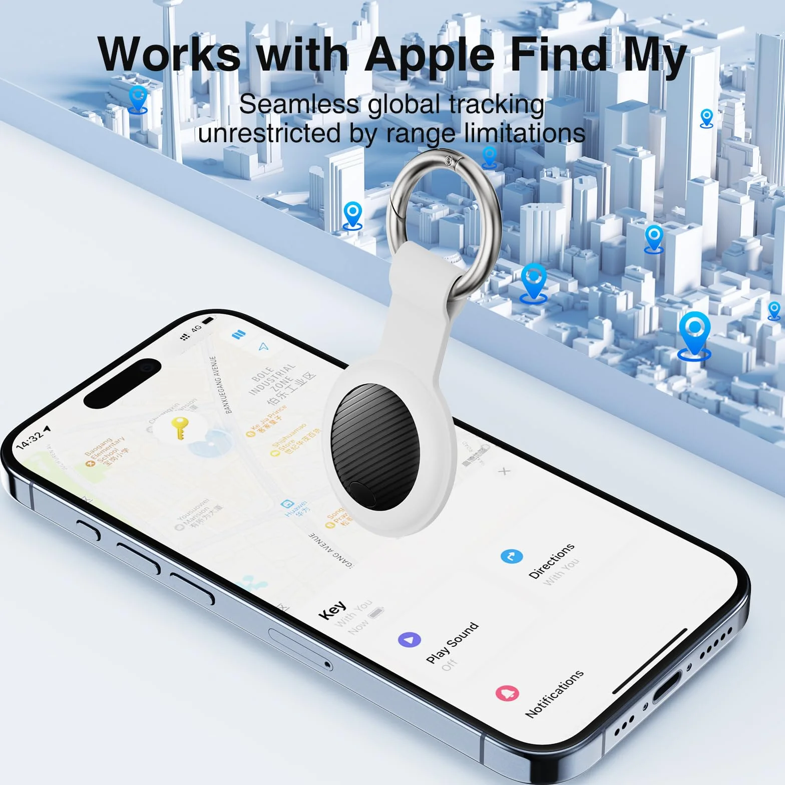 Smart GPS Tracker Apple Wo ist iOS lokalizator kluczy Bluetooth wodoszczelny głośność 100 dB