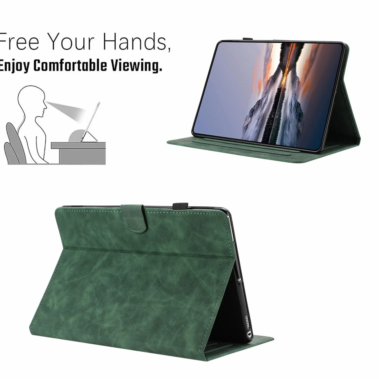 Generic etui kompatybilne z czytnikiem e-booków Kindle Paperwhite 2 (2013) Kolor: (zielony) wzór w kwiaty motyl skórzany portfel etui z klapką