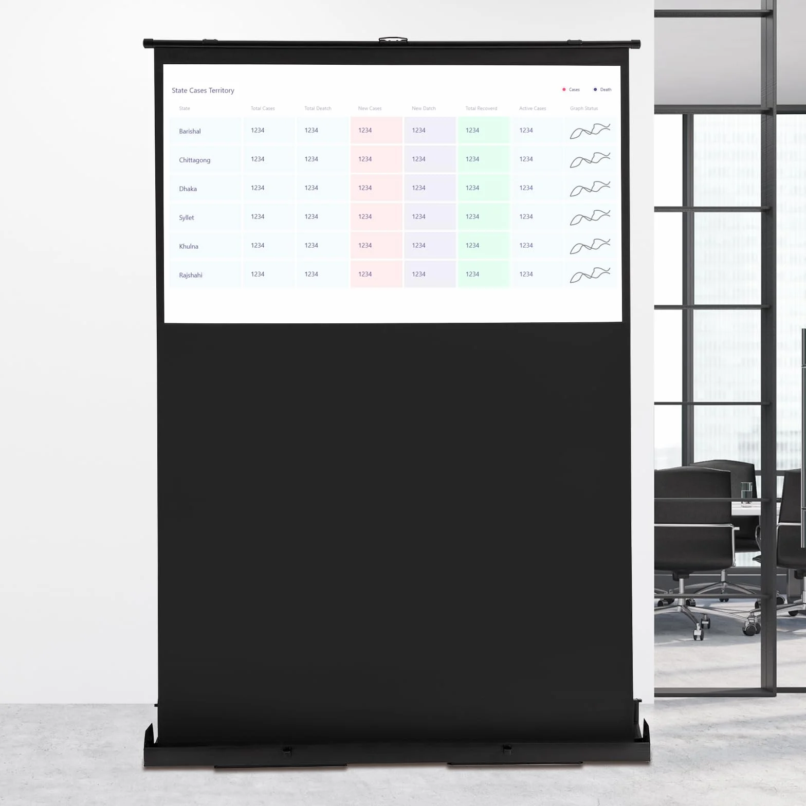 Ekran projekcyjny, ekran do projektora pull-up, 4K i 8K Ultra High Definition, przenośny ekran projekcyjny 16:9 do podłoża, ultrakrótki dystans, na kemping i do kina domowego