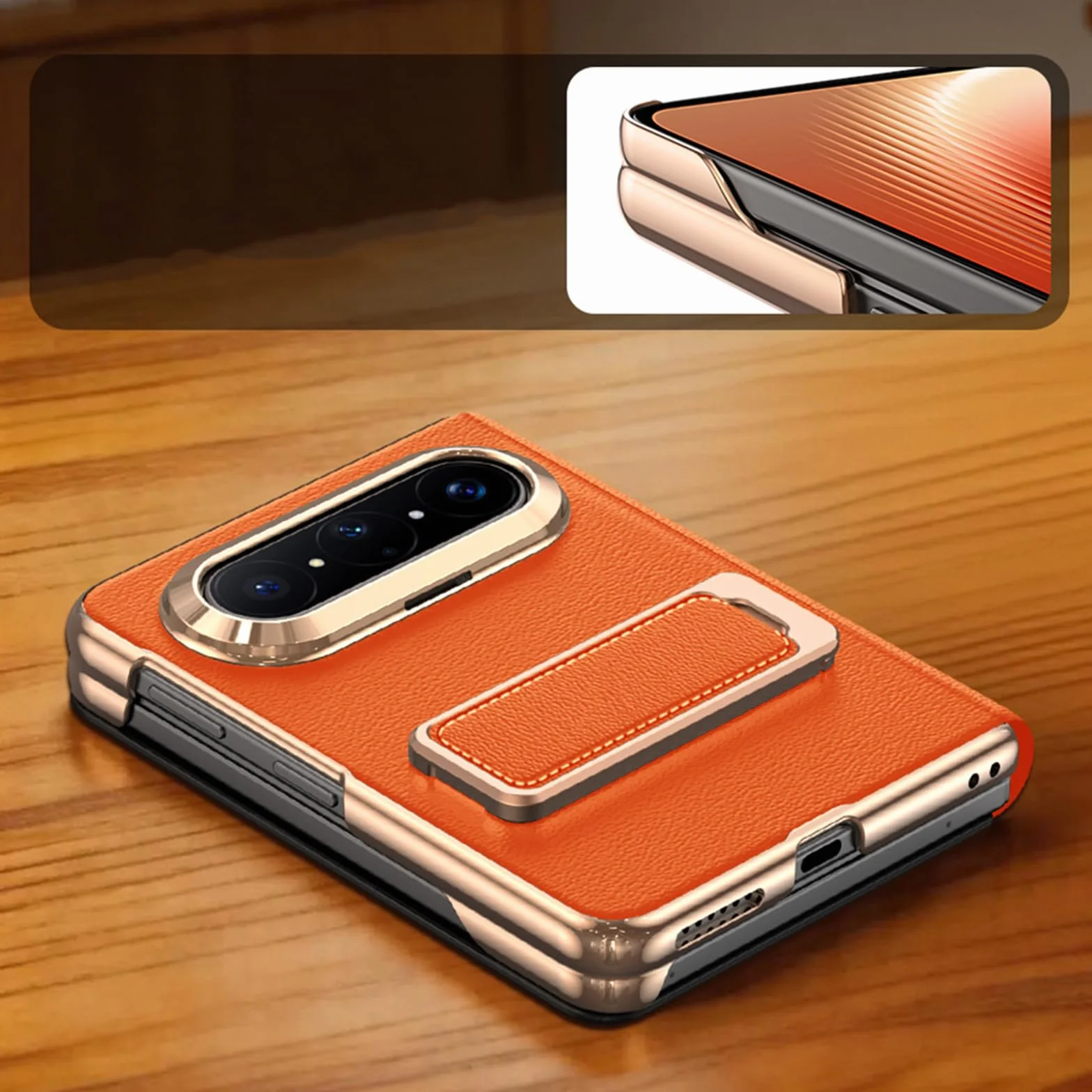 Etui z klapką do Huawei Pura X Max, etui z prawdziwej skóry z okienkiem, stojakiem, etui ochronne, niebieskie, Pura X Max