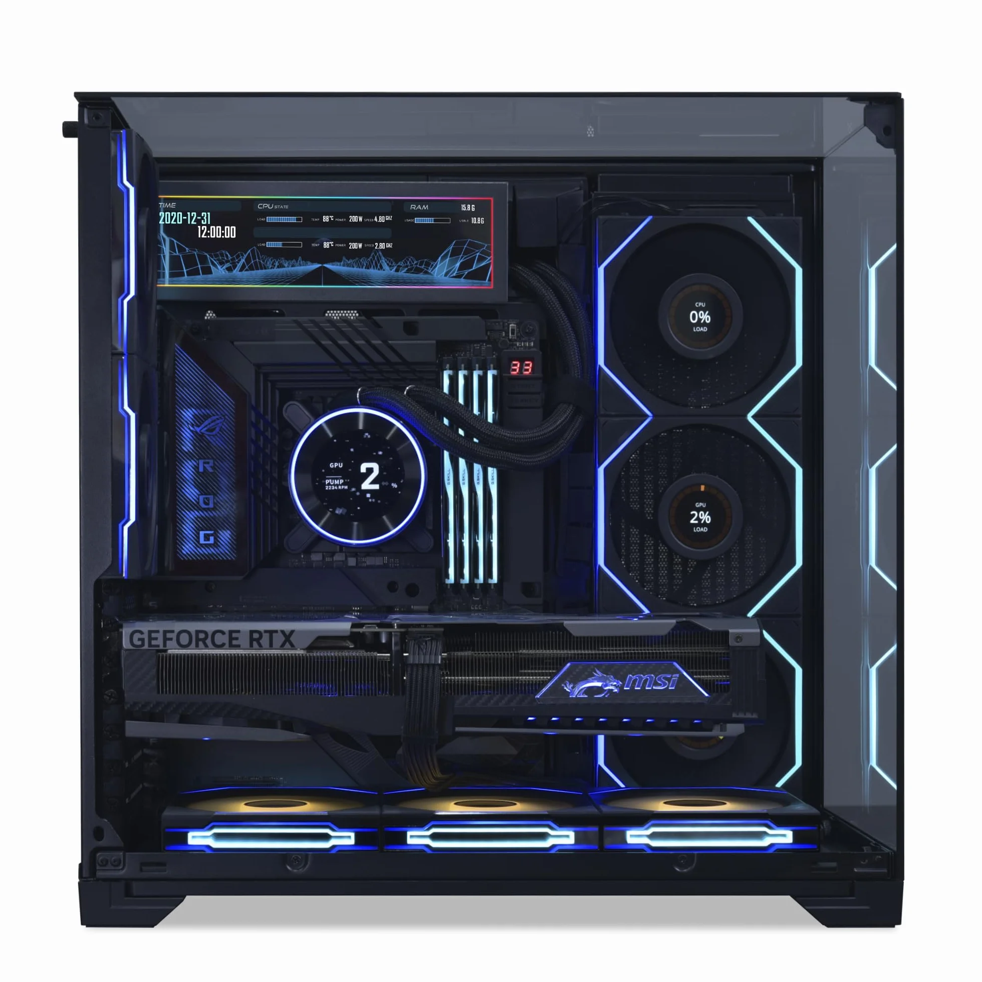 Lian Li Uniwersalny wyświetlacz 22.4 cm do czarnych obudów USB ARGB IPS LCD 1920x480