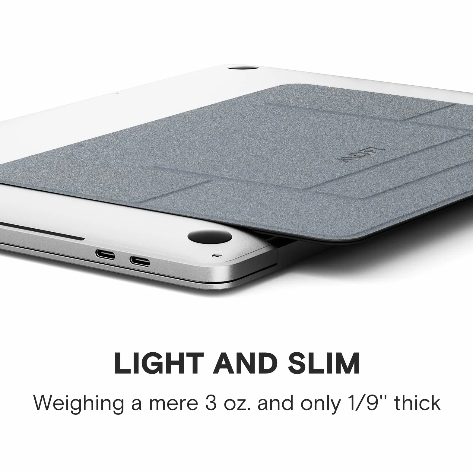 MOFT Stojak na laptopa, składany stojak na laptopa, stojak na notebooka z 2 regulowanymi kątami, poprawia postawę, kompatybilny z MacBook Air, MacBook Pro 11''-16", samoprzylepny, srebrny