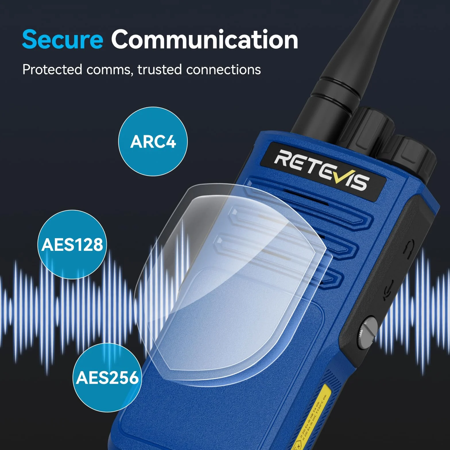 Retevis MateTalk E1 Przeciwwybuchowy Radiotelefon Dwukierunkowy, IP68 Wodoodporny z Alarmem Awaryjnym, ObsﾅＶguje Tryby Cyfrowe DMR i NXDN, 2450 mAh, Przeznaczone dla Rafinerii (Niebieski, 1 Szt.)