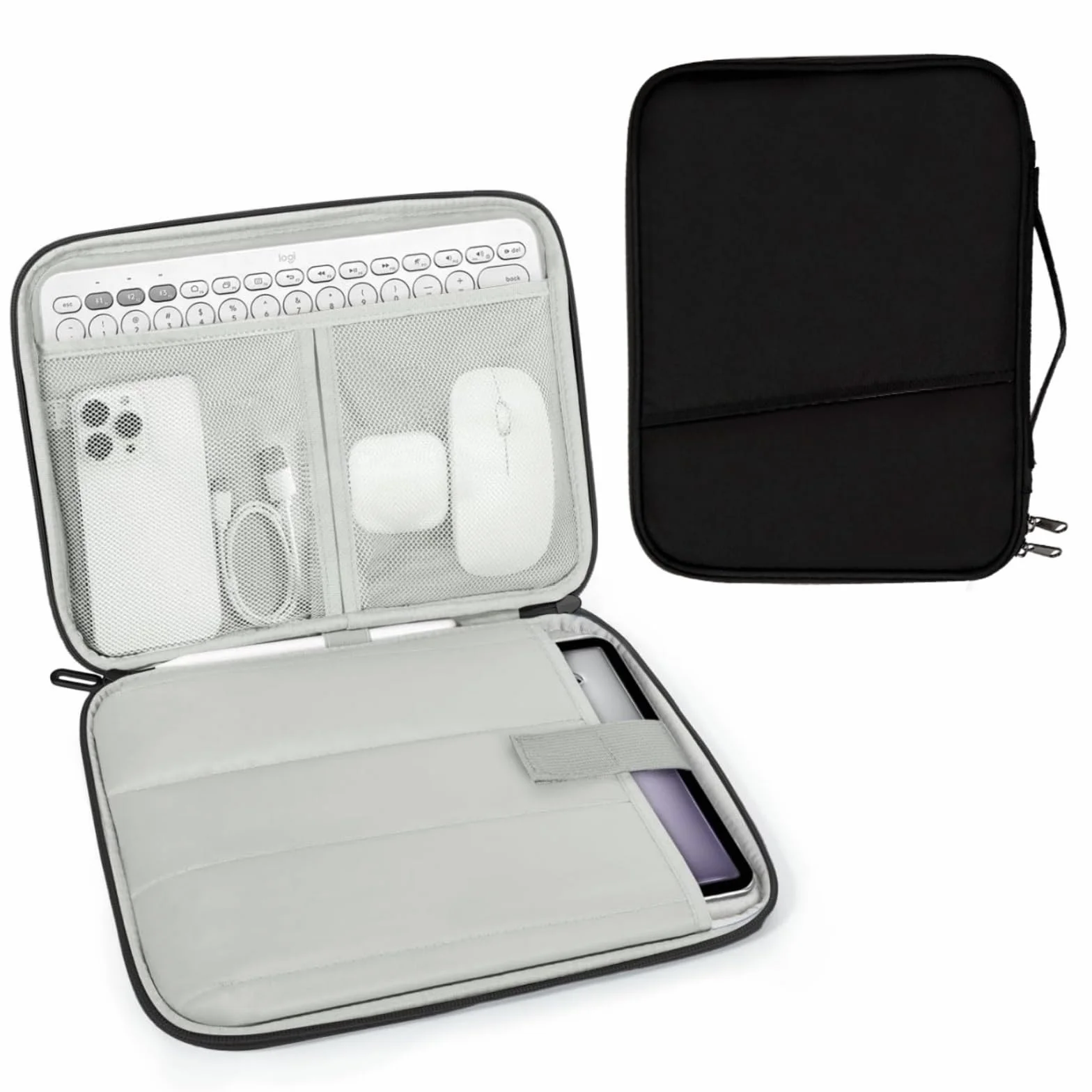 Pokrowiec ochronny na tablet 7,9"-11", cienki pokrowiec na tablet 11", iPad A16, Air M3 M2, Pro M4, 10,9" iPad, Galaxy Tab A9+, kieszeń na akcesoria, czarne, 1 sztuka