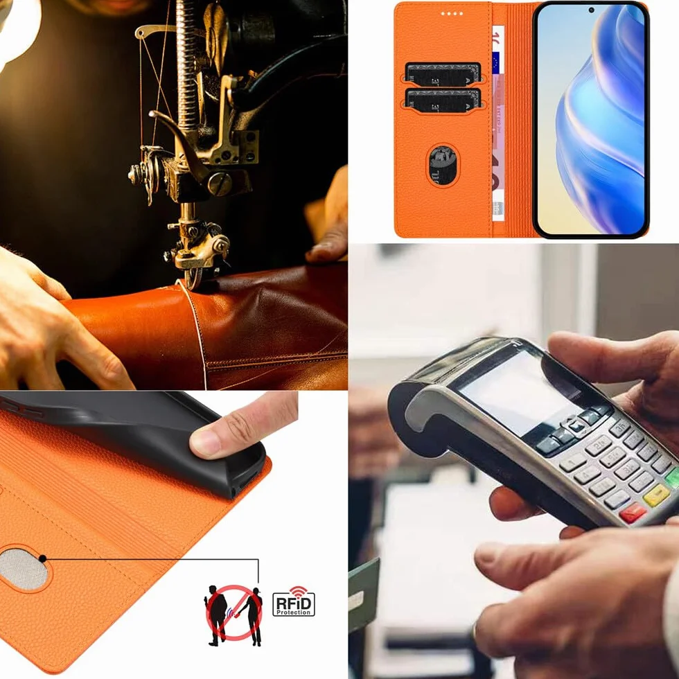 etui kompatybilne z iPhone 17 Pro (kolor: JASNOBIESKI) Ziarna skórzany portfel z klapką magnetyczne etui na tył