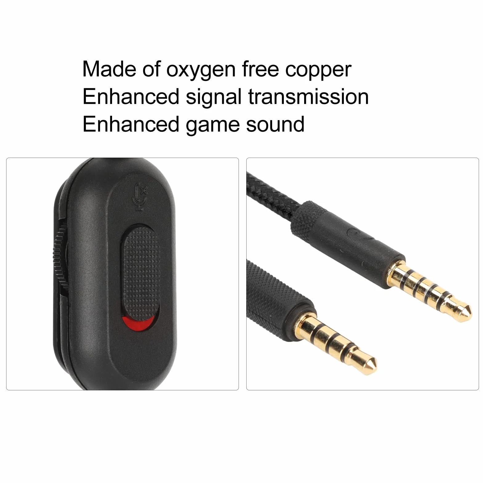 Ejoyous Kabel do słuchawek zamiennych do zestawu słuchawkowego, tkany kabel do słuchawek z regulacją głośności i wyłącznikiem wyciszającym do G Pro G Pro X G433 (czarny)