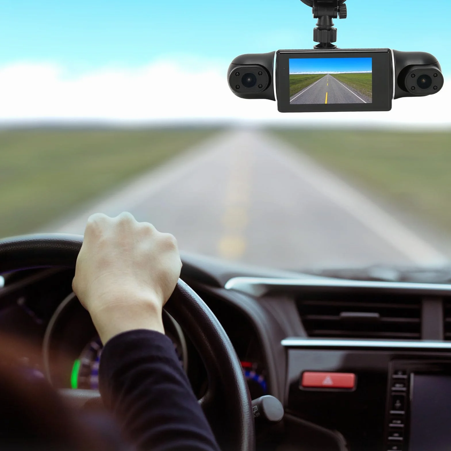 Septpenta 4-kanałowy Panoramiczny Rejestrator Samochodowy 360 Stopni, 3-calowy Wyświetlacz Z Przodu I Z Tyłu W Kamerach Samochodowych, Obsługa Technologii Czujnika G, Obsługa Automatycznego Włączania