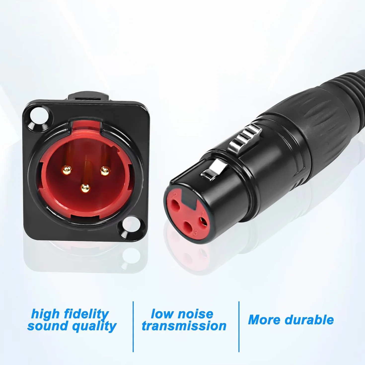 Wtyczka D XLR do gniazda XLR 3-pinowy mikrofon Feed/Pass Thru Converter 50 cm