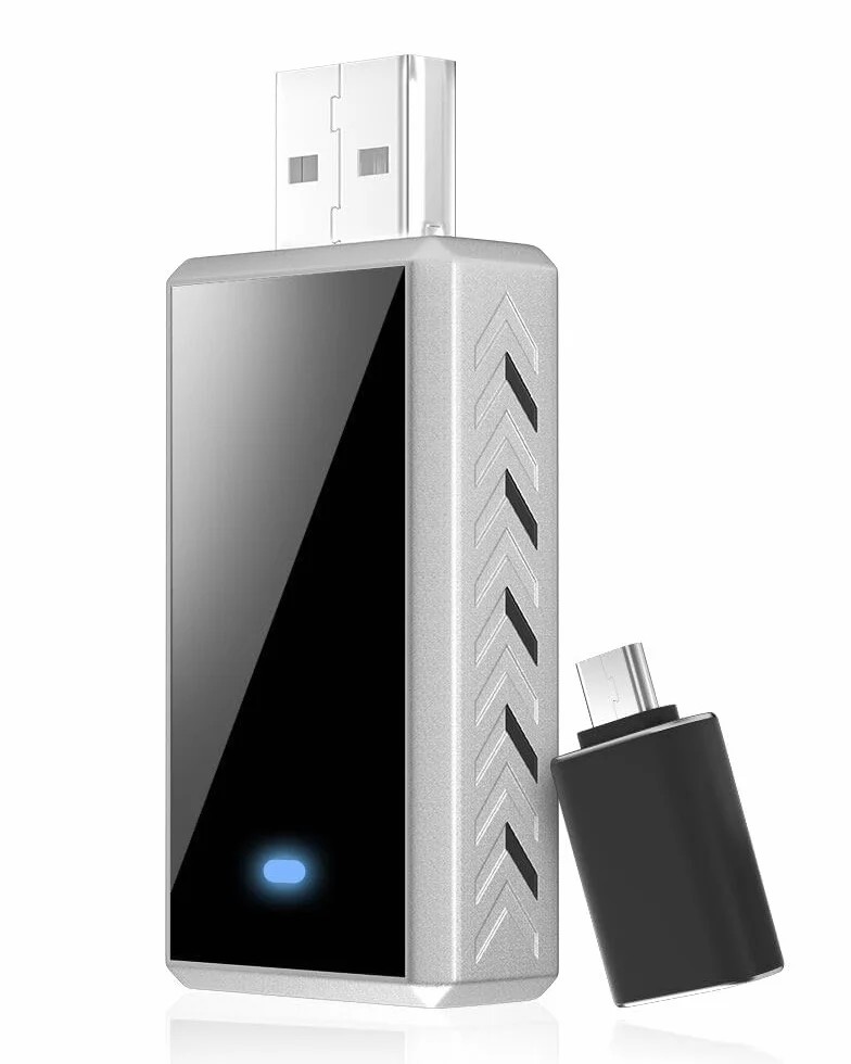 Bezprzewodowy adapter CarPlay Android Auto 2 w 1, Plug and Play, 2025, do samochodów z przewodowym CarPaly i Android Auto, obsługuje iOS 10+ i Android 11+